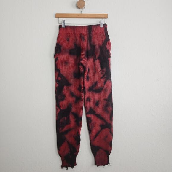 NEW Ser.O.Ya Ida Knit Distressed Red Tie-Dye Drawstring Jogger Track Pants - Picture 9 of 11